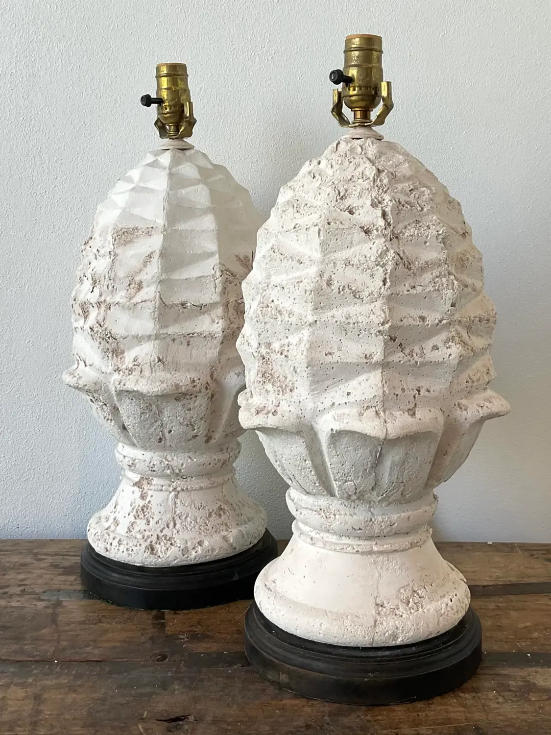 Vintage Plaster Artichoke Lamps - A Pair — additional photo 3