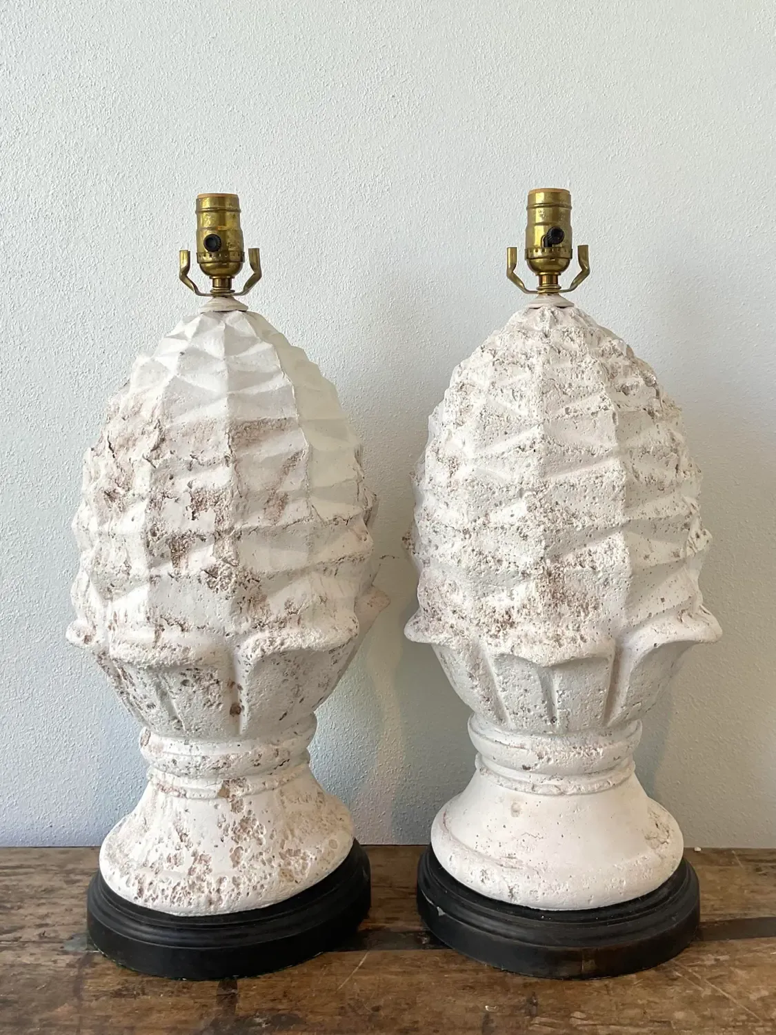 Vintage Plaster Artichoke Lamps - A Pair — additional photo 8