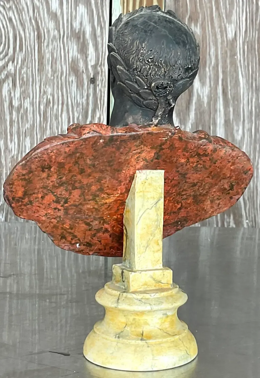 Vintage Plaster Hand Painted Bust of Man — additional photo 5