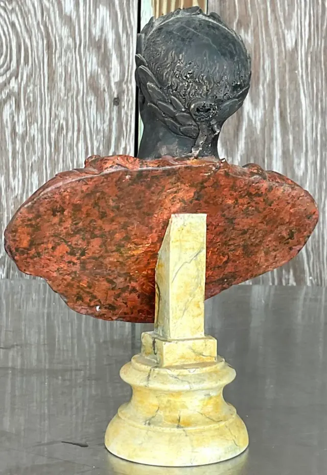 Vintage Plaster Hand Painted Bust of Man — additional photo 5
