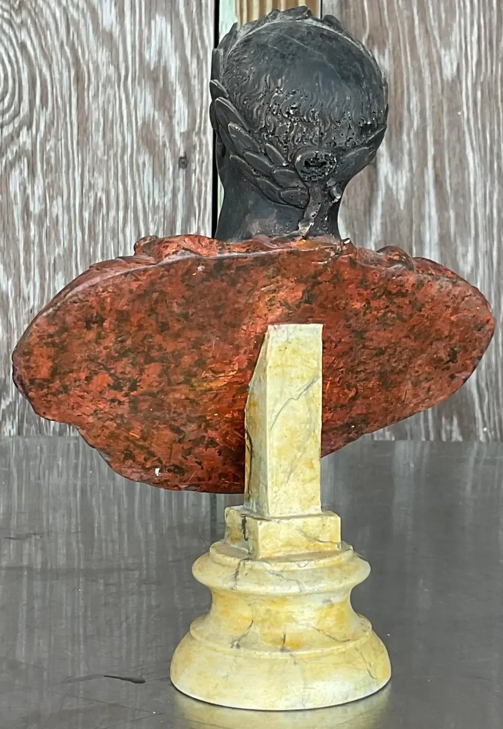 Vintage Plaster Hand Painted Bust of Man — additional photo 6