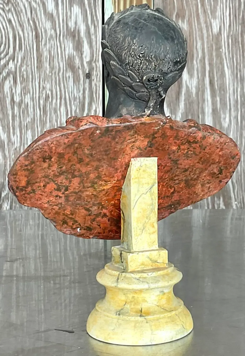 Vintage Plaster Hand Painted Bust of Man — additional photo 8