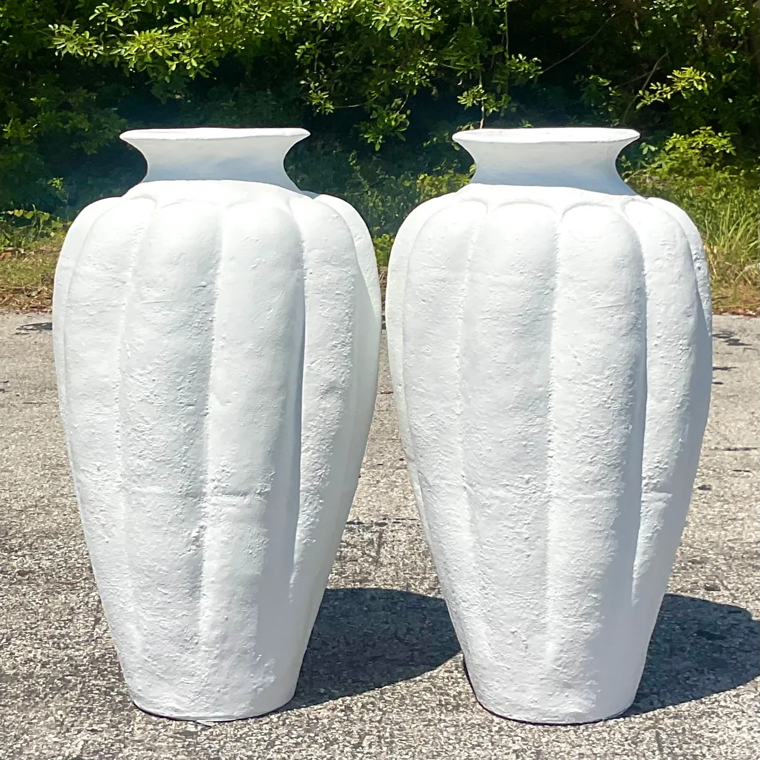 Vintage Plaster Over Terra Cotta Urns - a Pair — additional photo 1