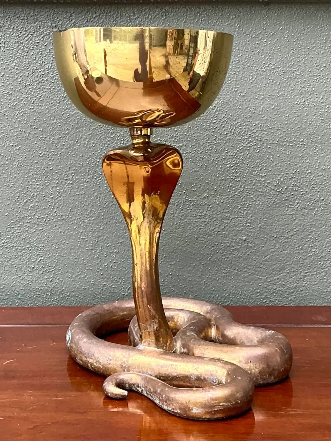 Vintage Polished Brass Cobra Bowl — additional photo 1