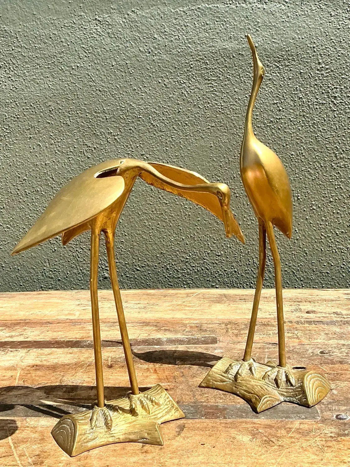 Vintage Polished Brass Cranes - Set of 2 — additional photo 4