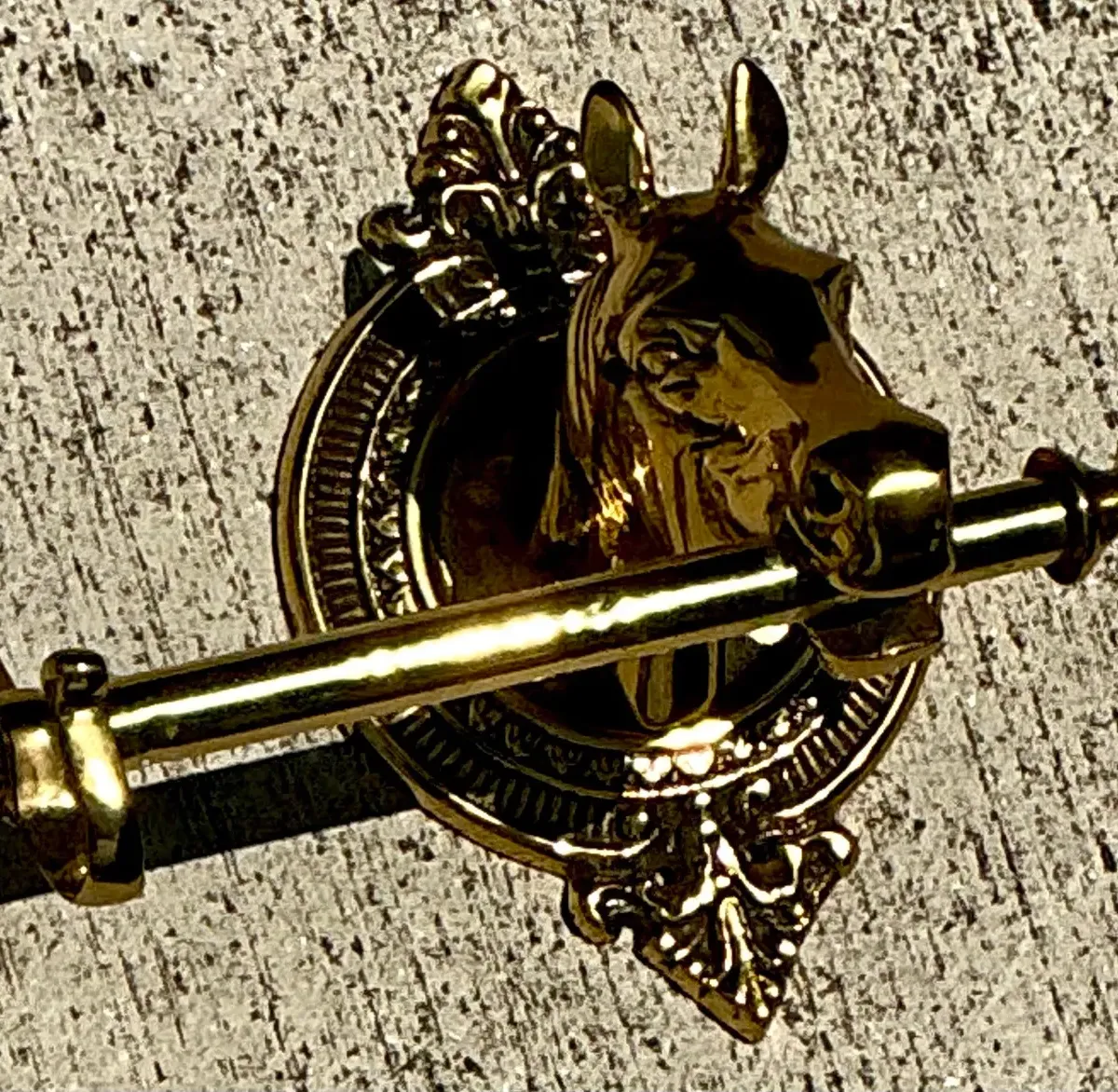 Vintage Polished Brass Horse Head Coat Rack — additional photo 2