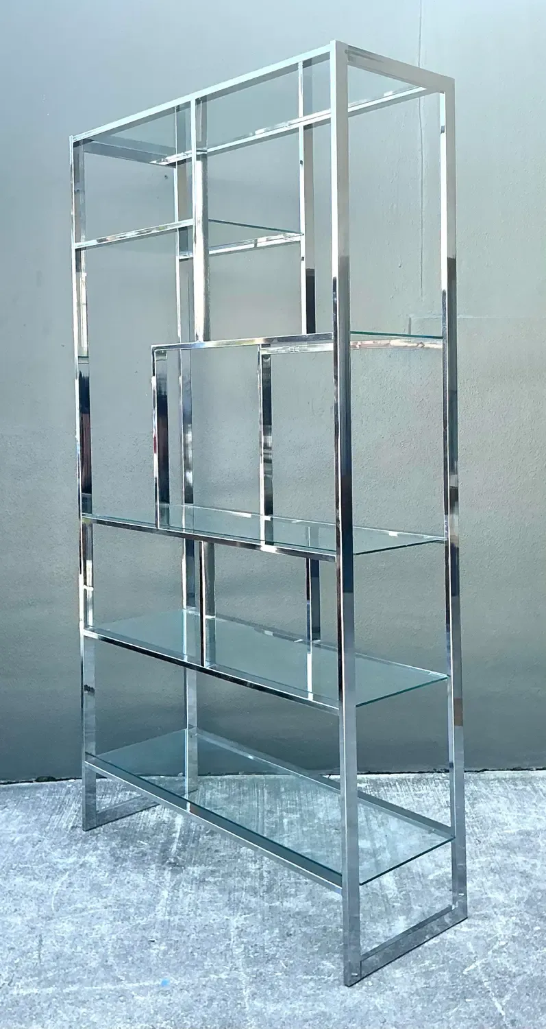 Vintage Polished Chrome Etagere After Milo Baughman — additional photo 4