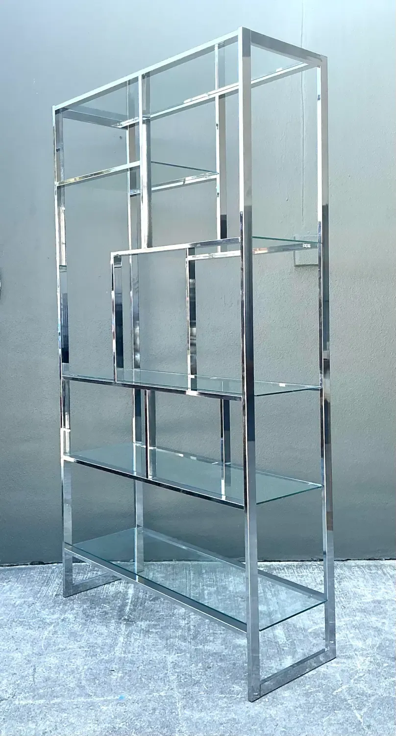 Vintage Polished Chrome Etagere After Milo Baughman — additional photo 7