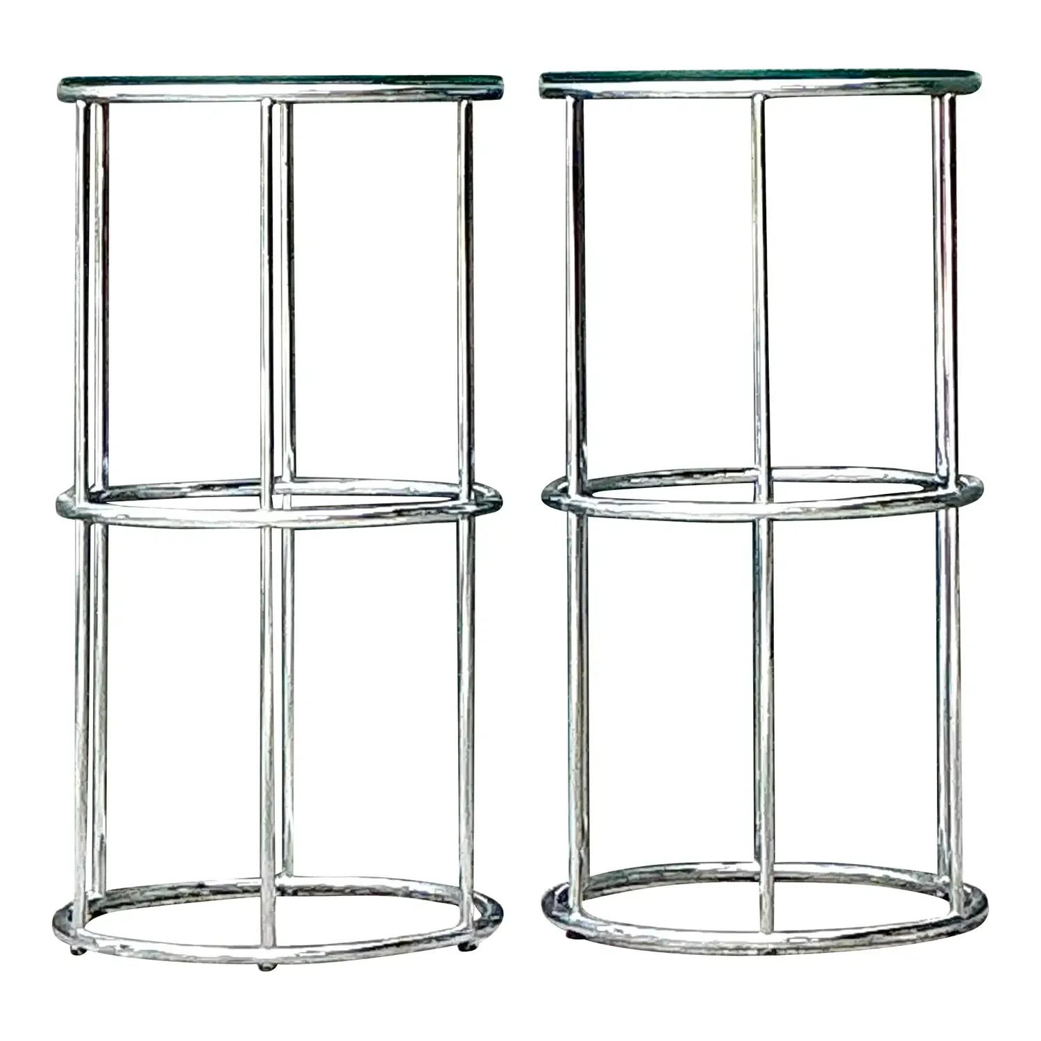 Vintage Polished Chrome Pedestals - A Pair — additional photo 1