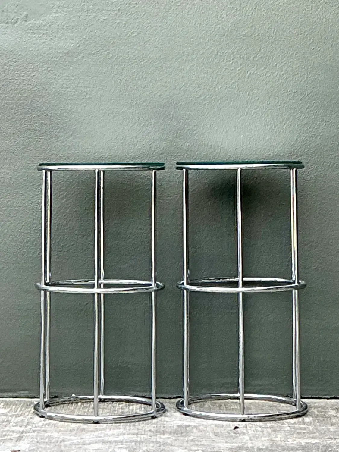 Vintage Polished Chrome Pedestals - A Pair — additional photo 2