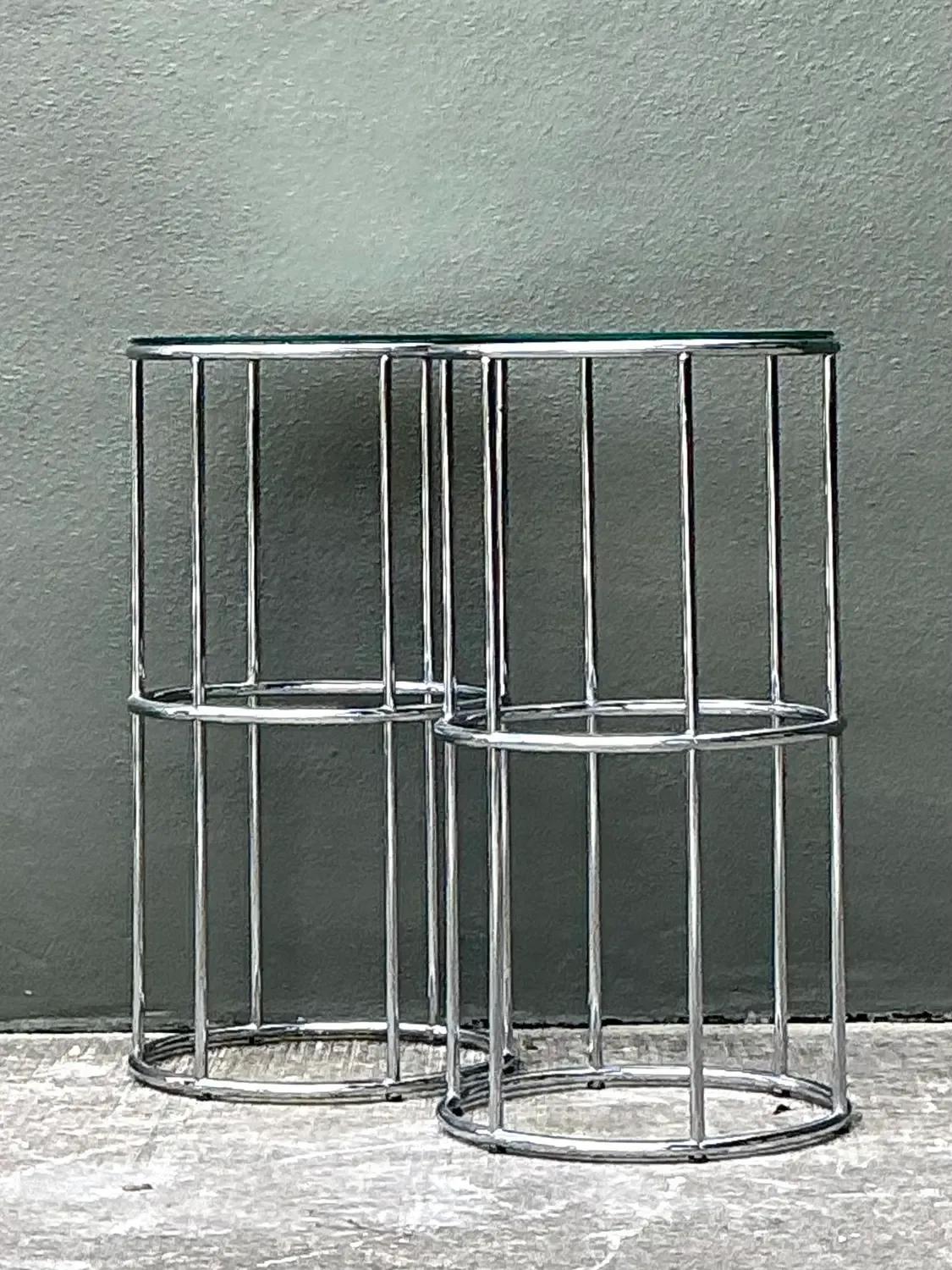 Vintage Polished Chrome Pedestals - A Pair — additional photo 3