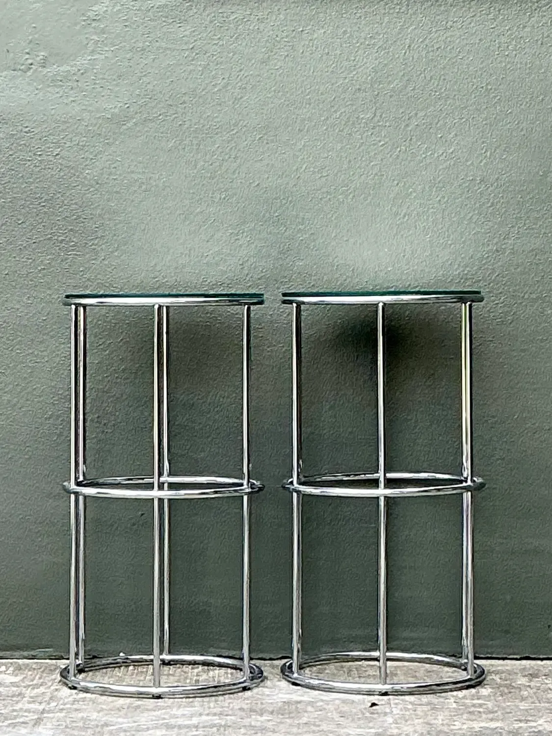 Vintage Polished Chrome Pedestals - A Pair — additional photo 4