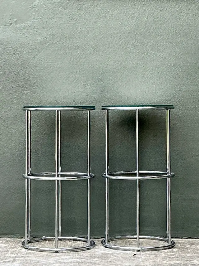 Vintage Polished Chrome Pedestals - A Pair — additional photo 4