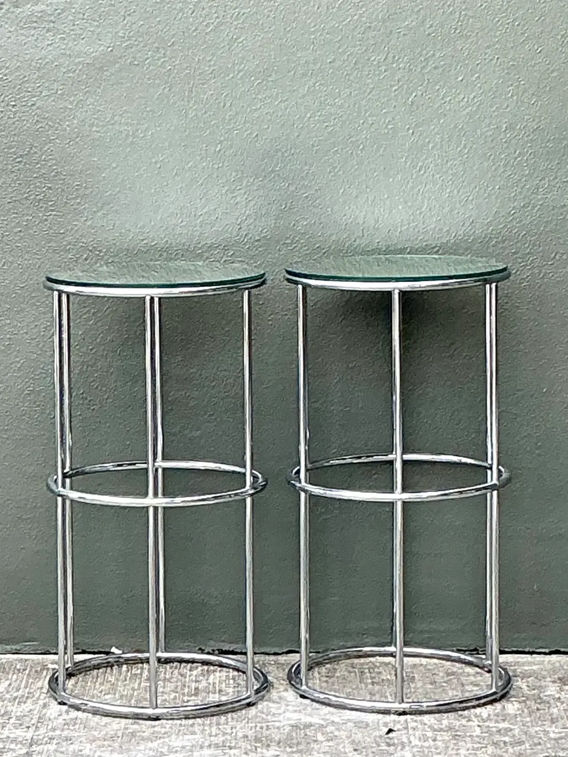 Vintage Polished Chrome Pedestals - A Pair — additional photo 5