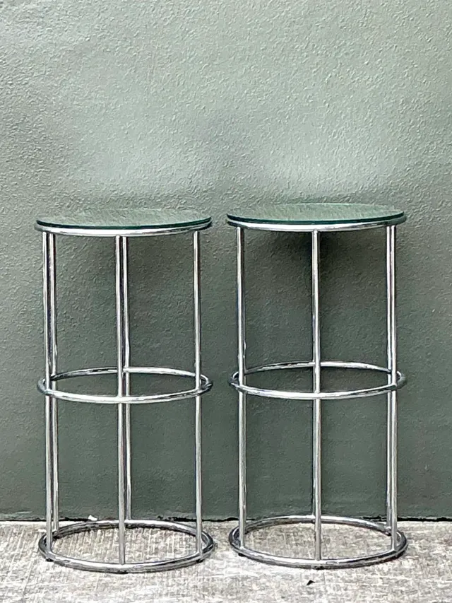 Vintage Polished Chrome Pedestals - A Pair — additional photo 5