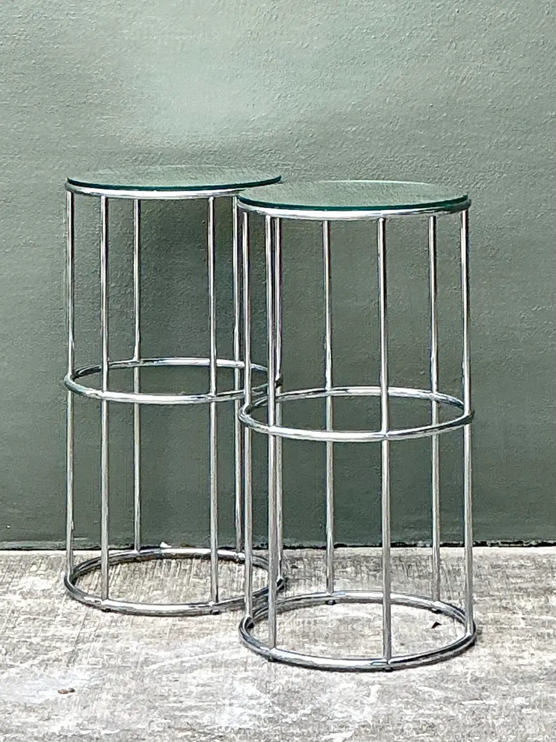 Vintage Polished Chrome Pedestals - A Pair — additional photo 6