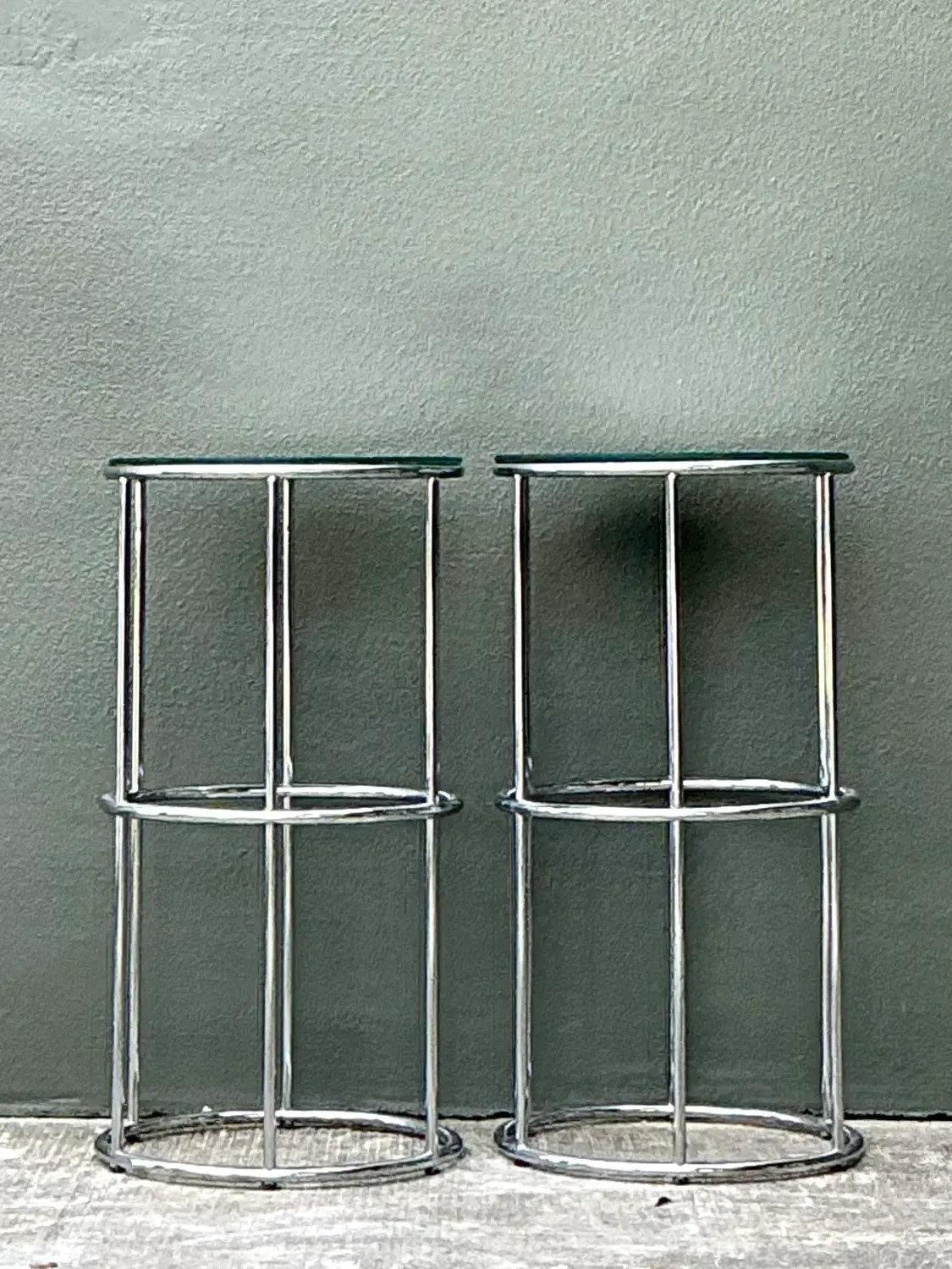 Vintage Polished Chrome Pedestals - A Pair — additional photo 7