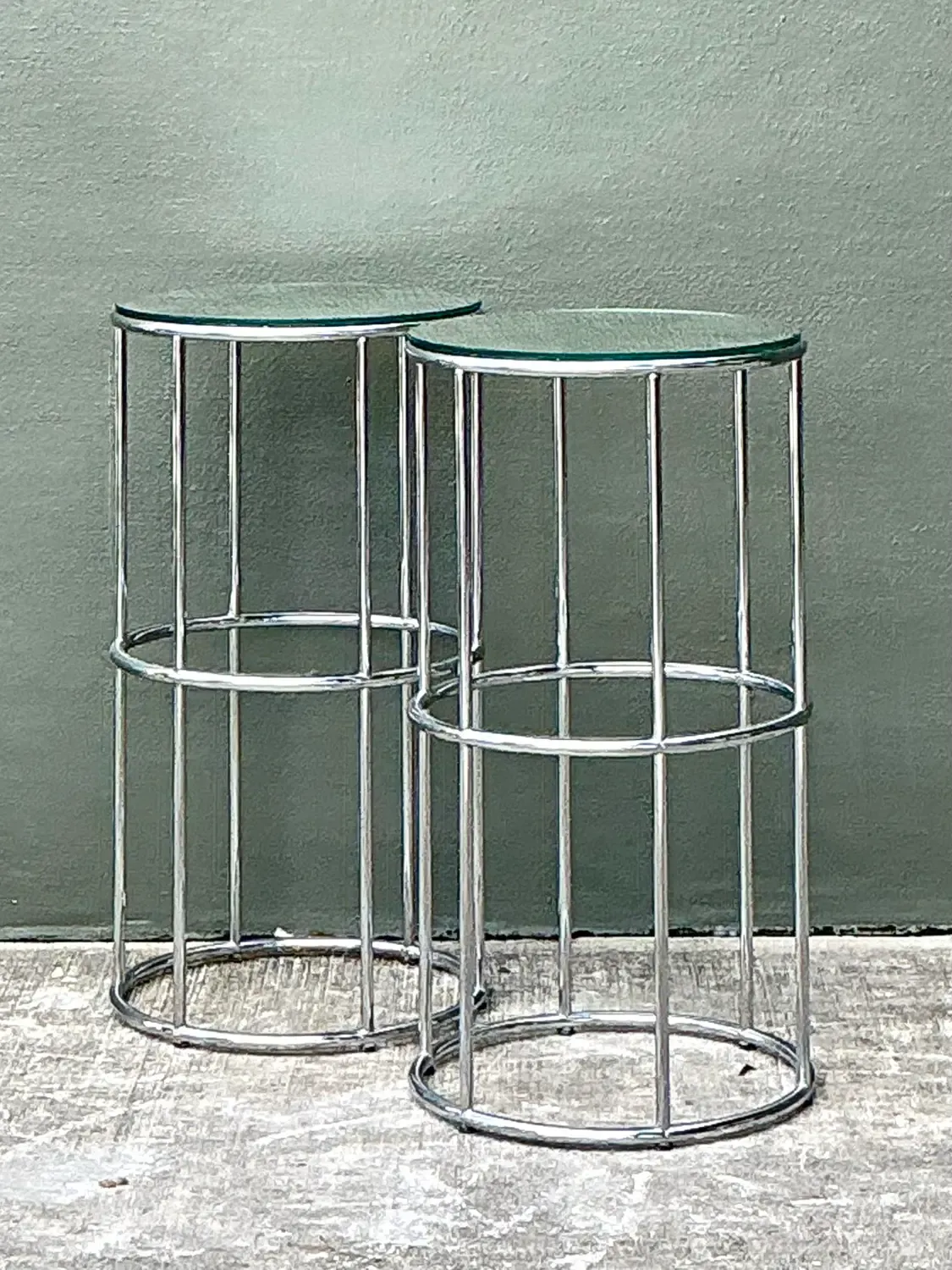 Vintage Polished Chrome Pedestals - A Pair — additional photo 8
