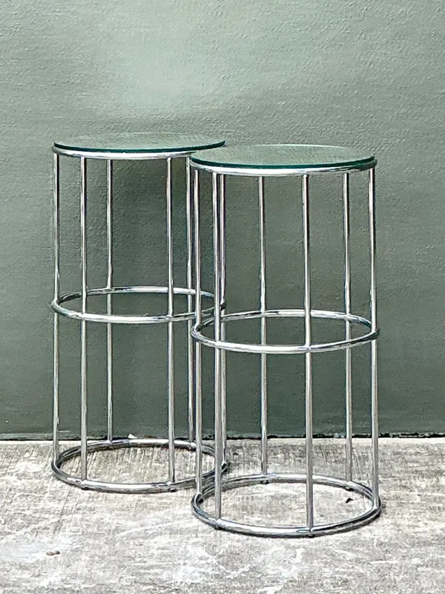 Vintage Polished Chrome Pedestals - A Pair — additional photo 8