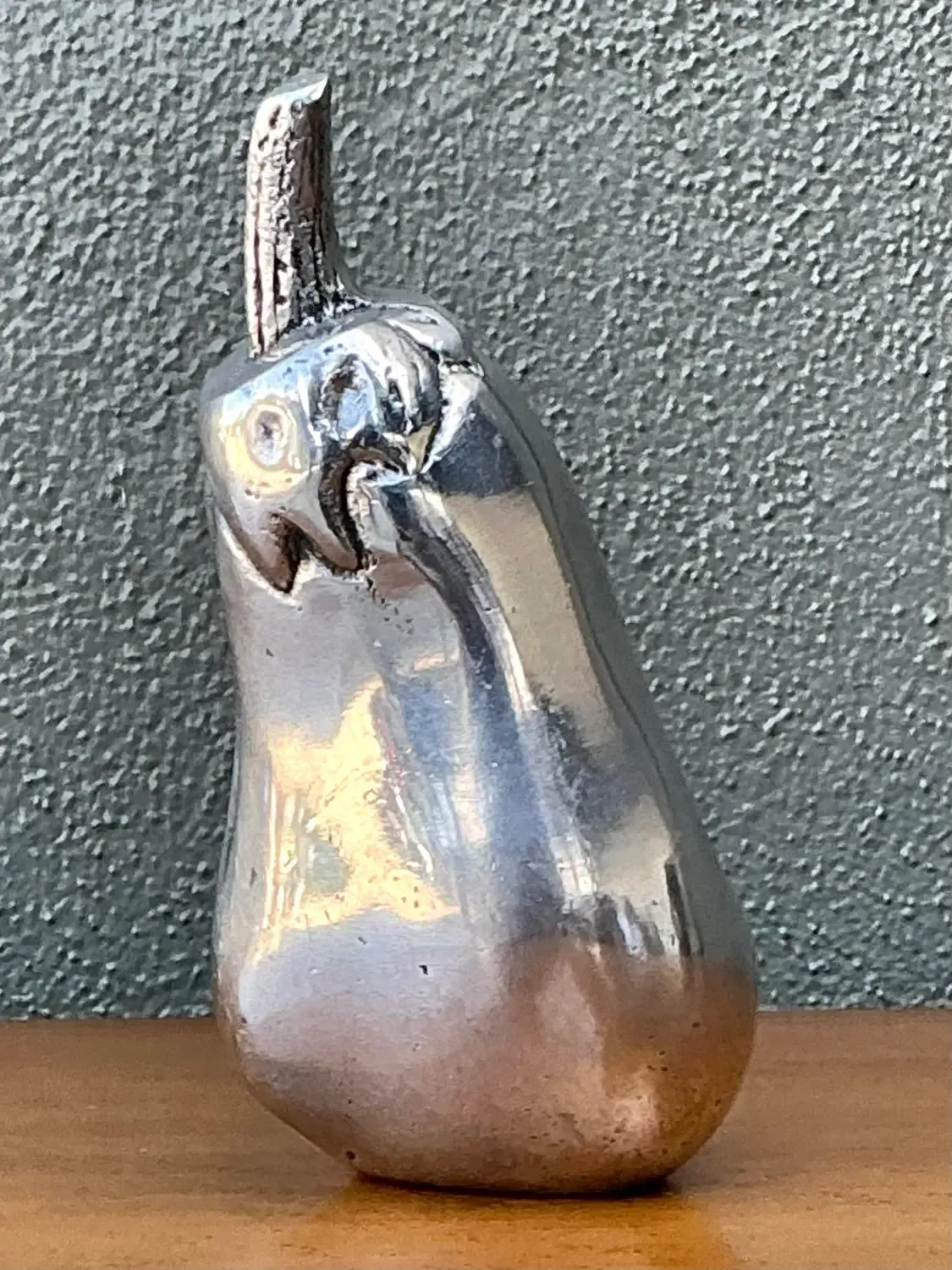 Vintage Polished Metal Eggplant — additional photo 3