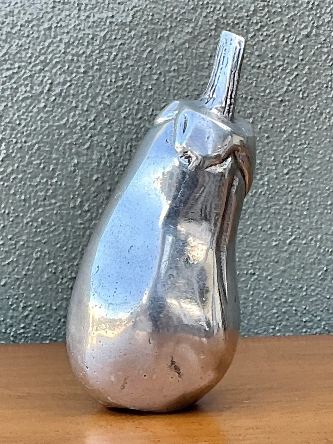 Vintage Polished Metal Eggplant — additional photo 4