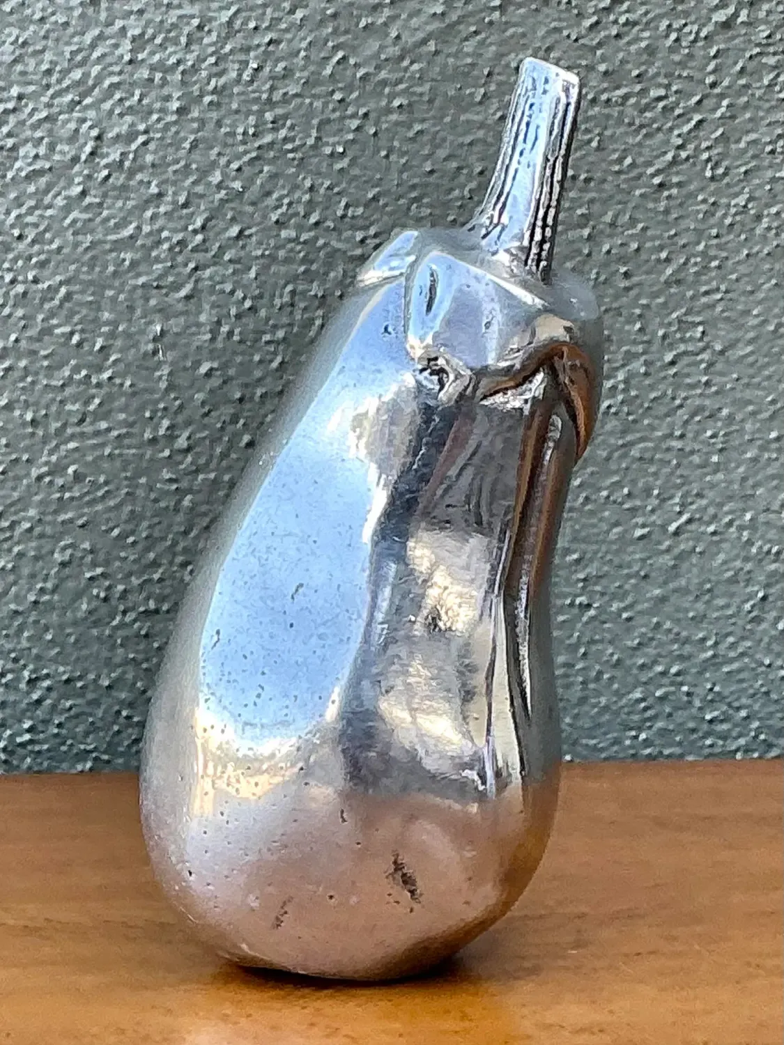 Vintage Polished Metal Eggplant — additional photo 5