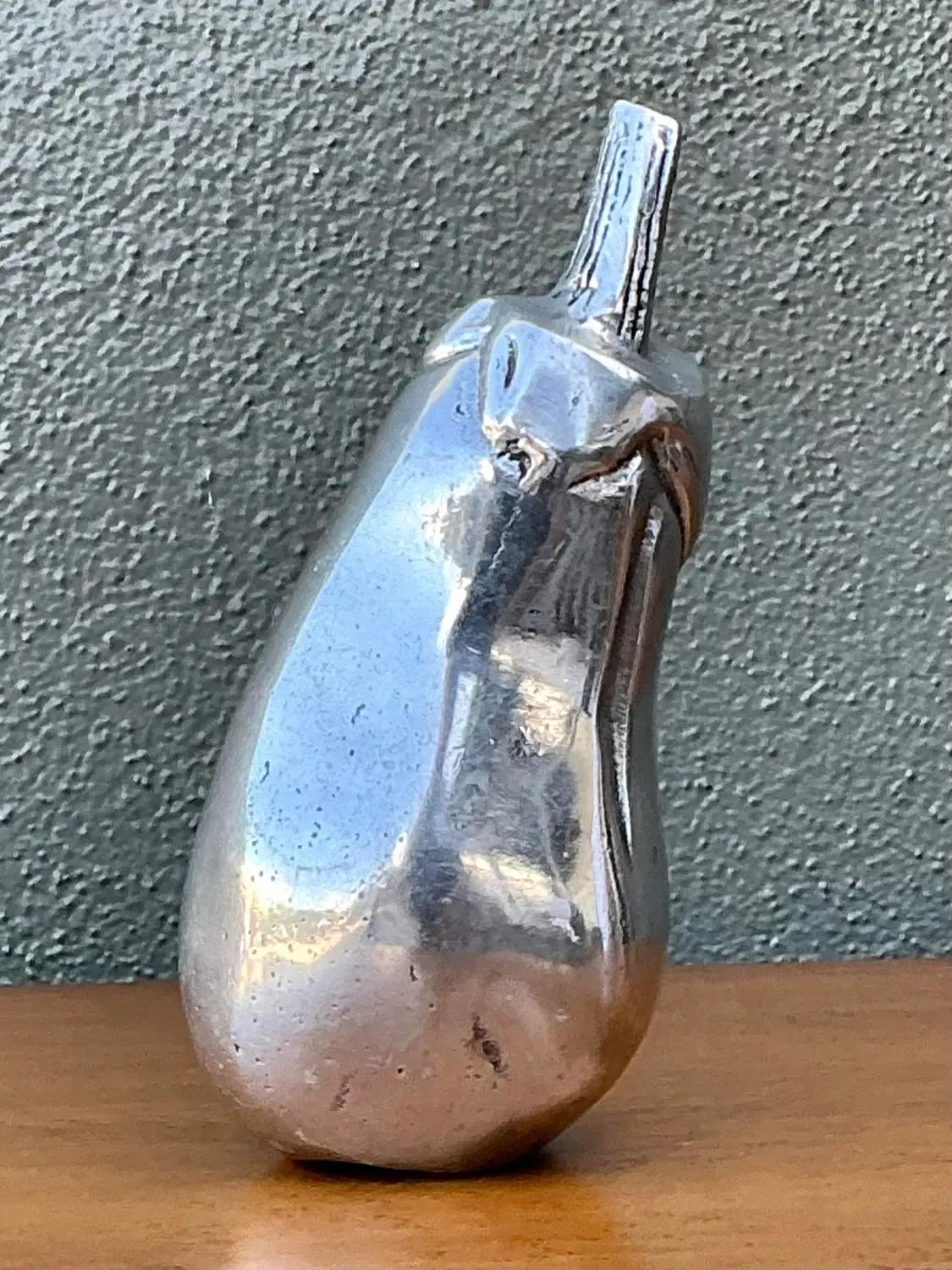 Vintage Polished Metal Eggplant — additional photo 6