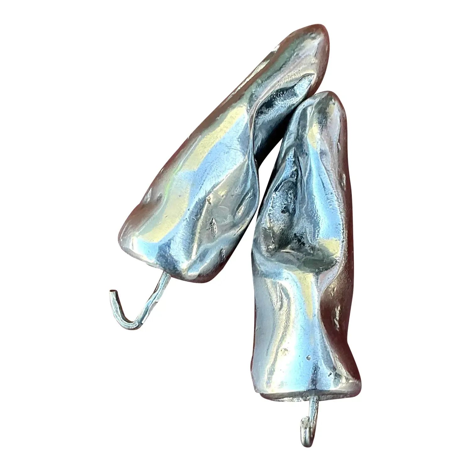 Vintage Polished Metal Jalapeño Peppers - A Pair