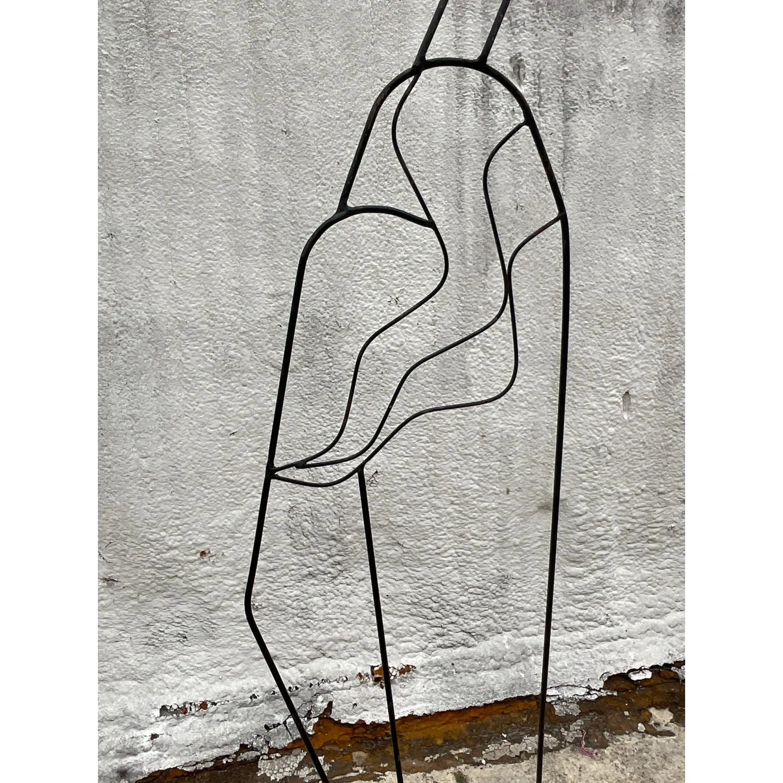Vintage Post Modern Wrought Iron Sculpture of Woman — additional photo 1