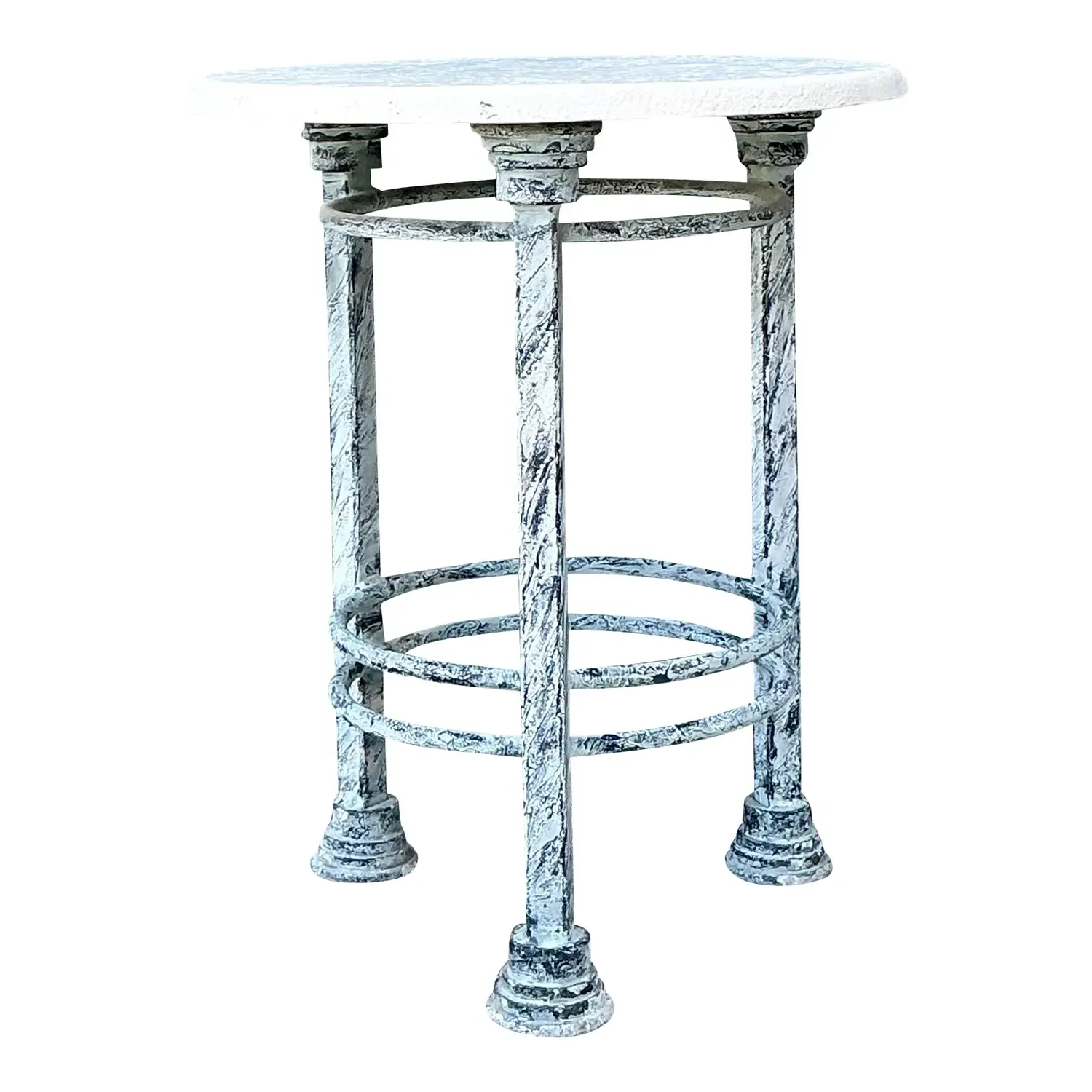 Vintage Postmodern Cast Aluminum Outdoor Side Table - 895 — additional photo 1