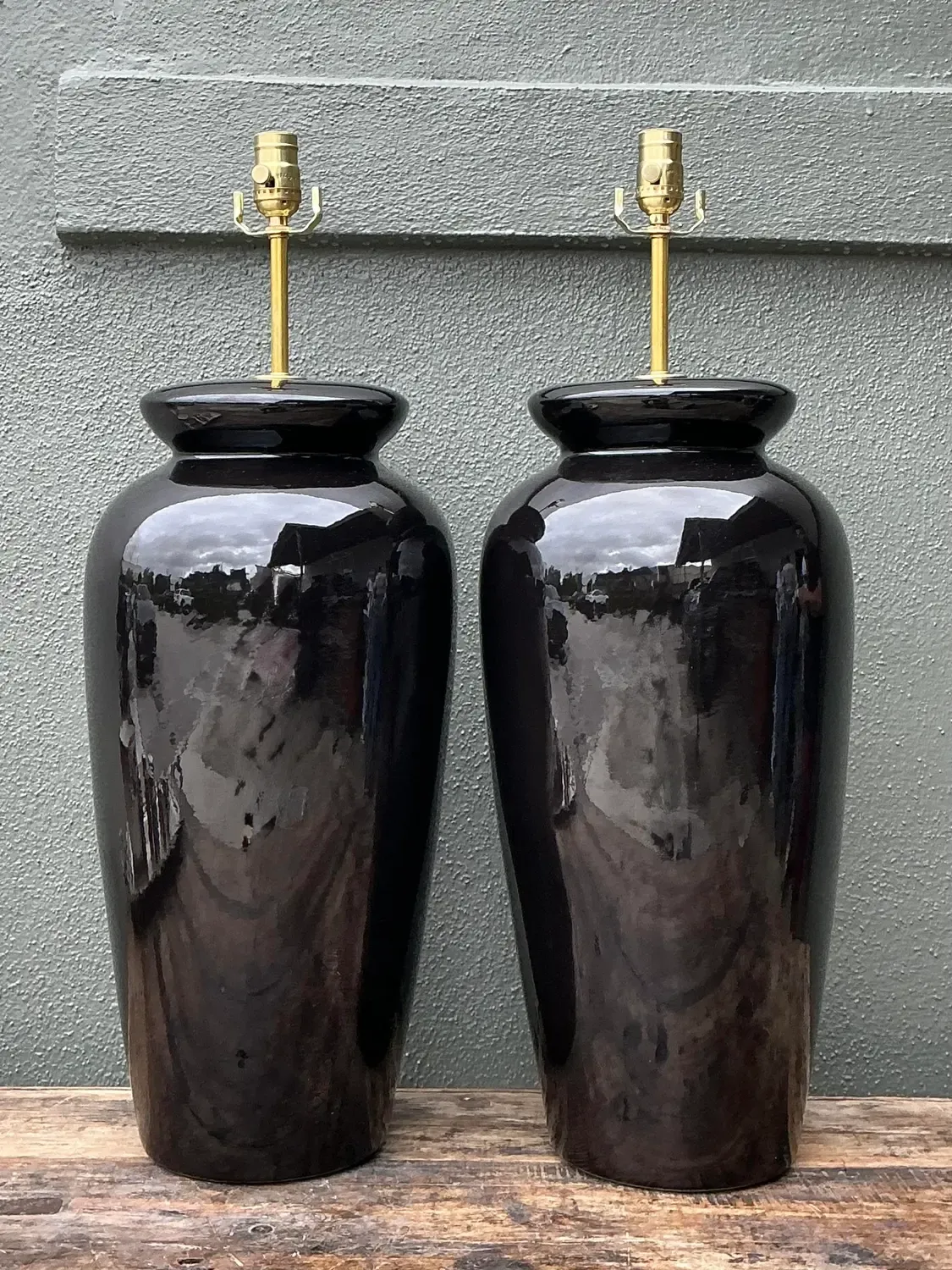 Vintage Postmodern Ceramic Lamps - A Pair