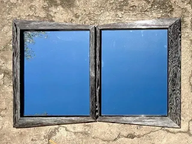 Vintage PostModern Cerused Bow Tie Mirrors - Set of 2 — additional photo 5