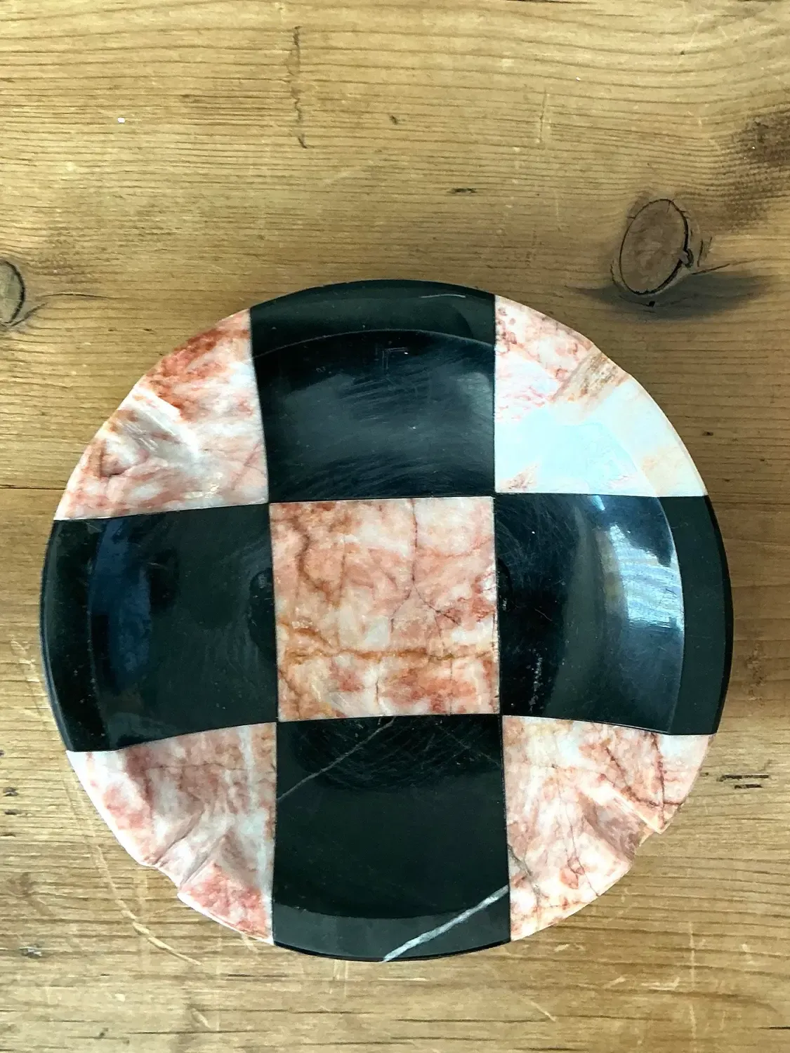 Vintage Postmodern Geometric Stone Ashtray — additional photo 1