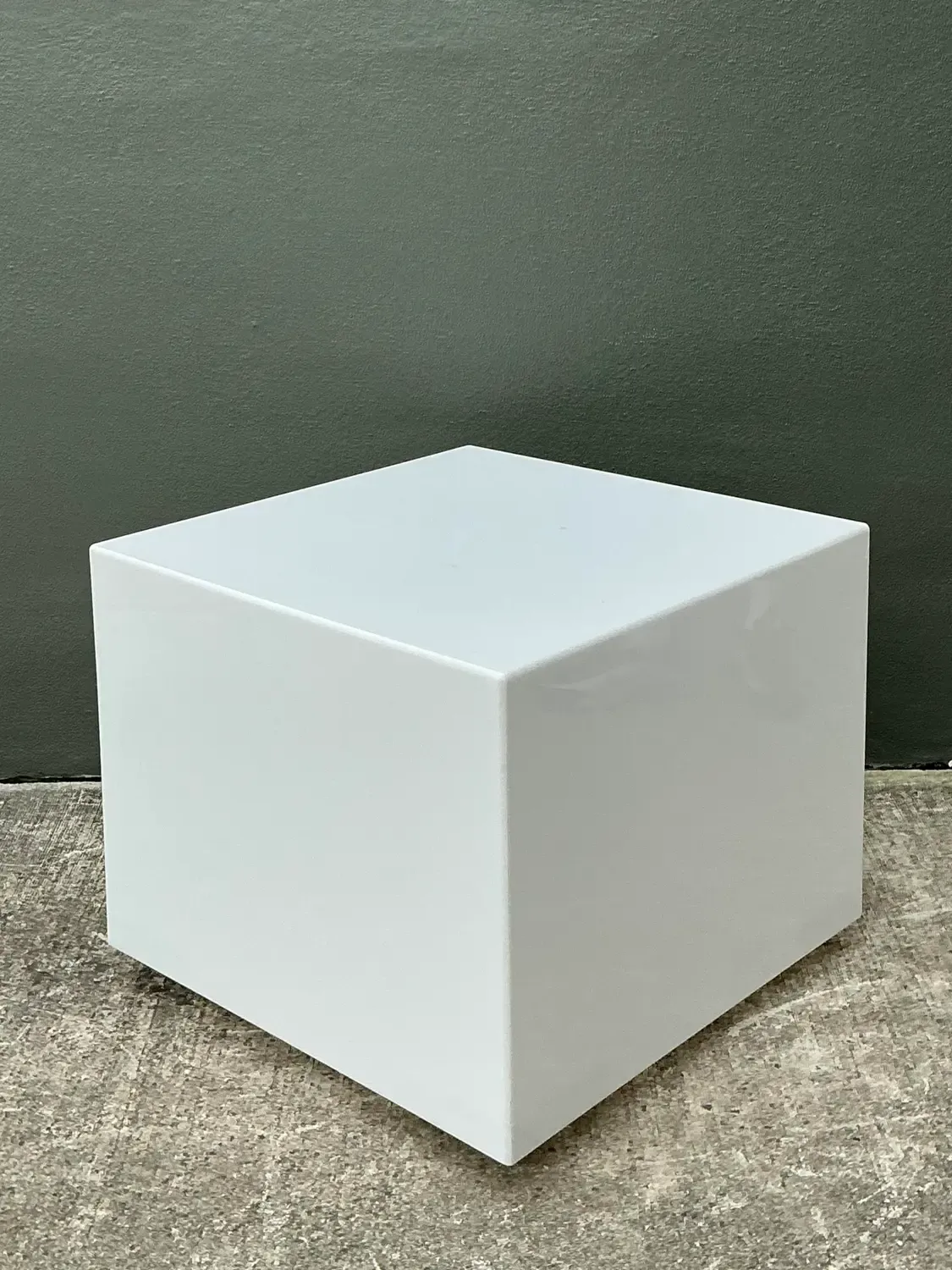 Vintage Postmodern Lucite Box Side Table — additional photo 2
