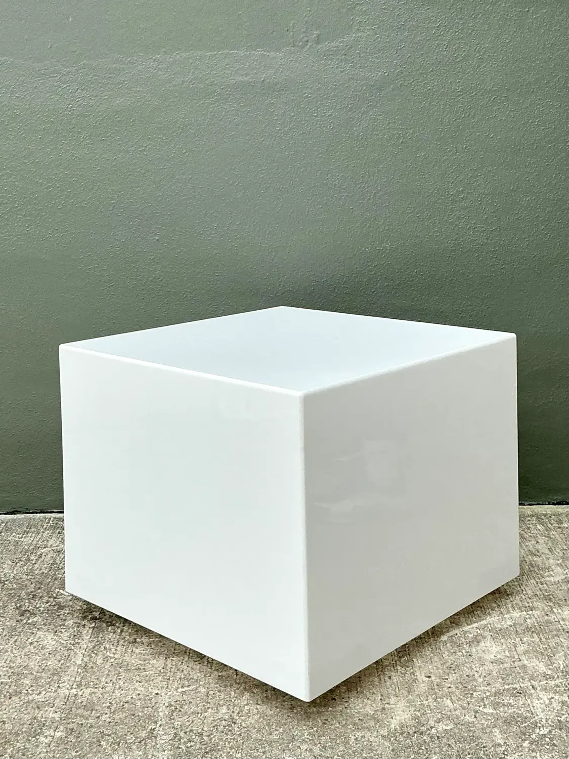 Vintage Postmodern Lucite Box Side Table — additional photo 3