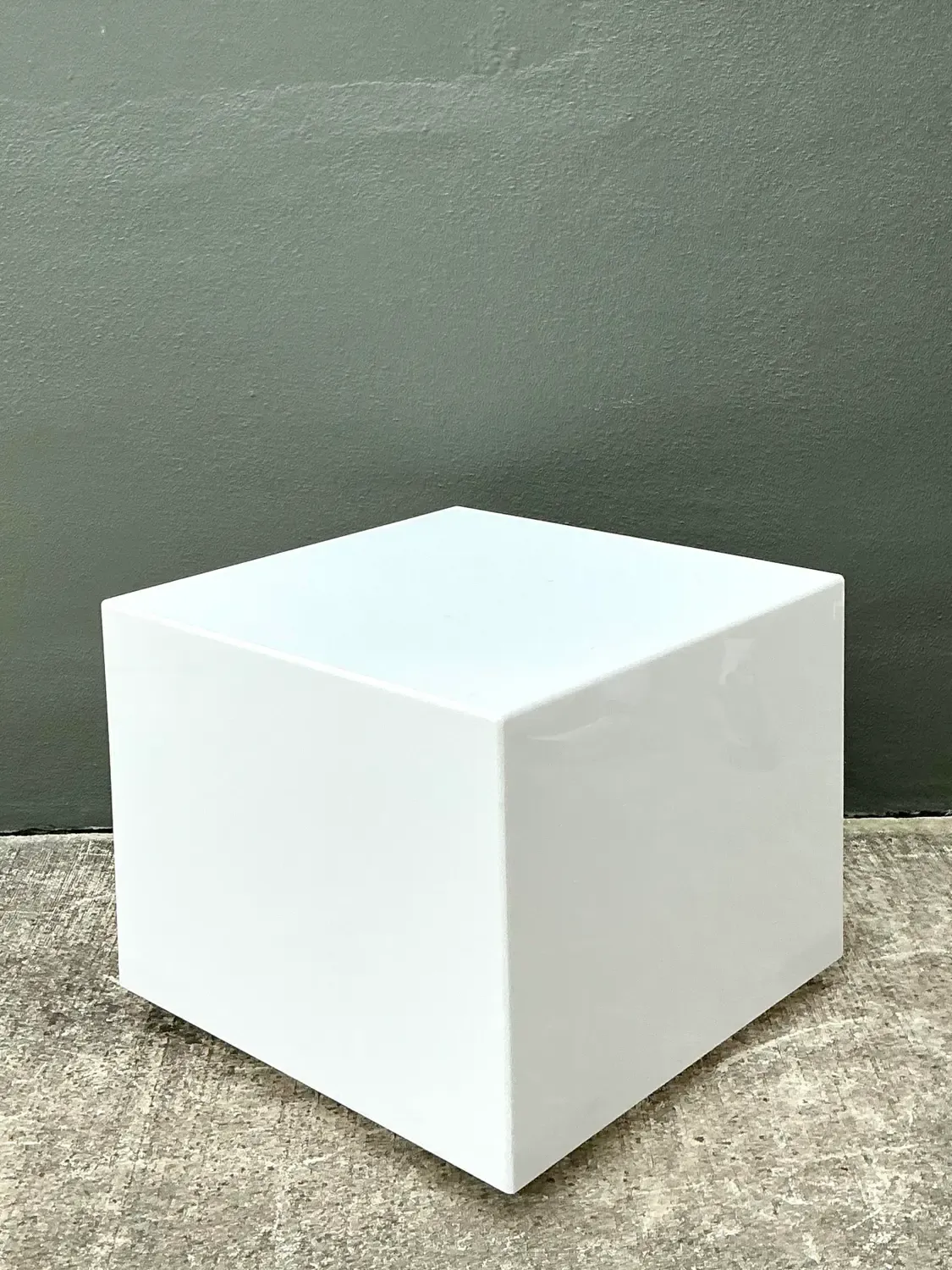 Vintage Postmodern Lucite Box Side Table — additional photo 6