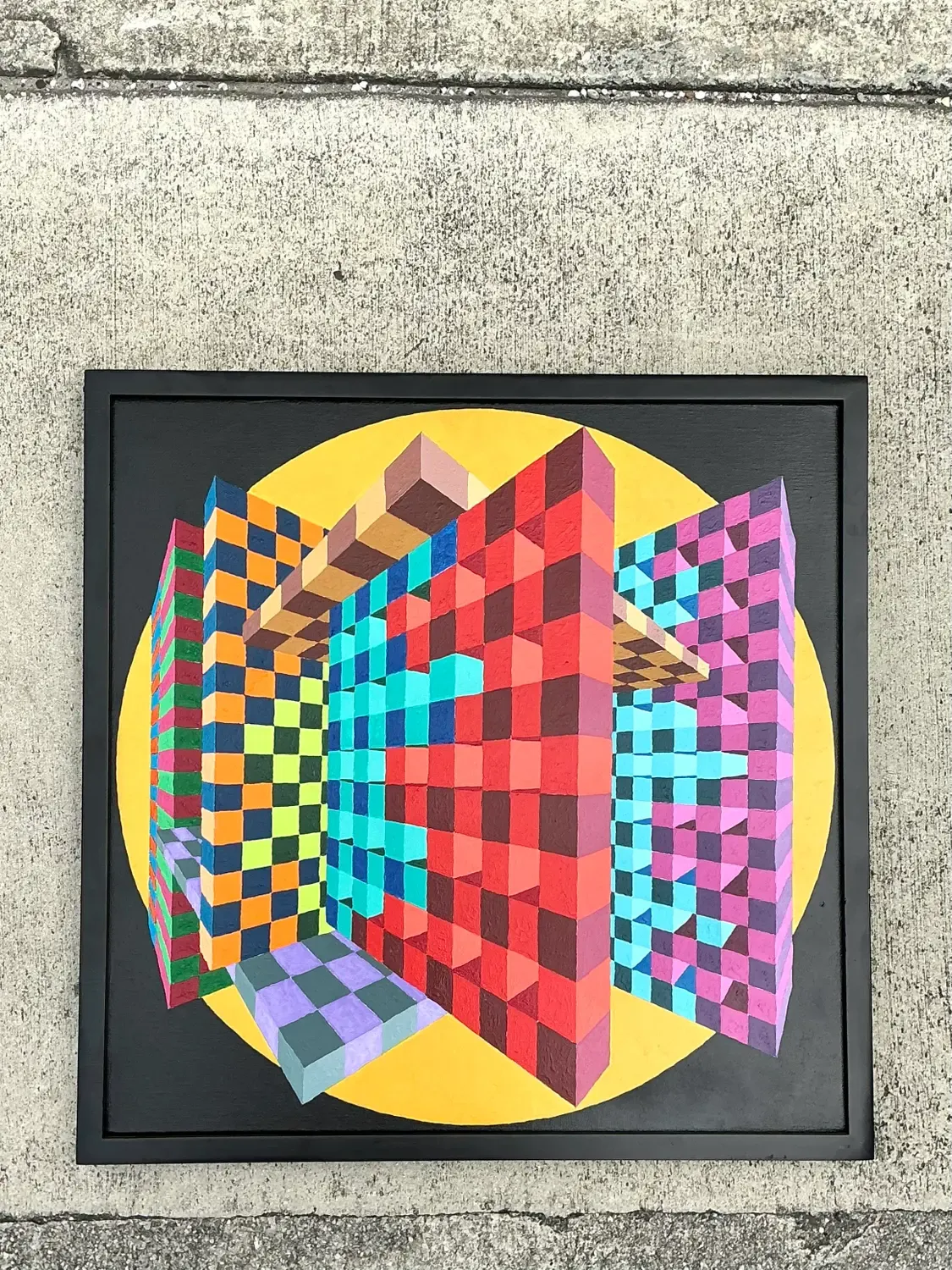 Vintage Postmodern Original Oil Painting on Canvas — additional photo 3