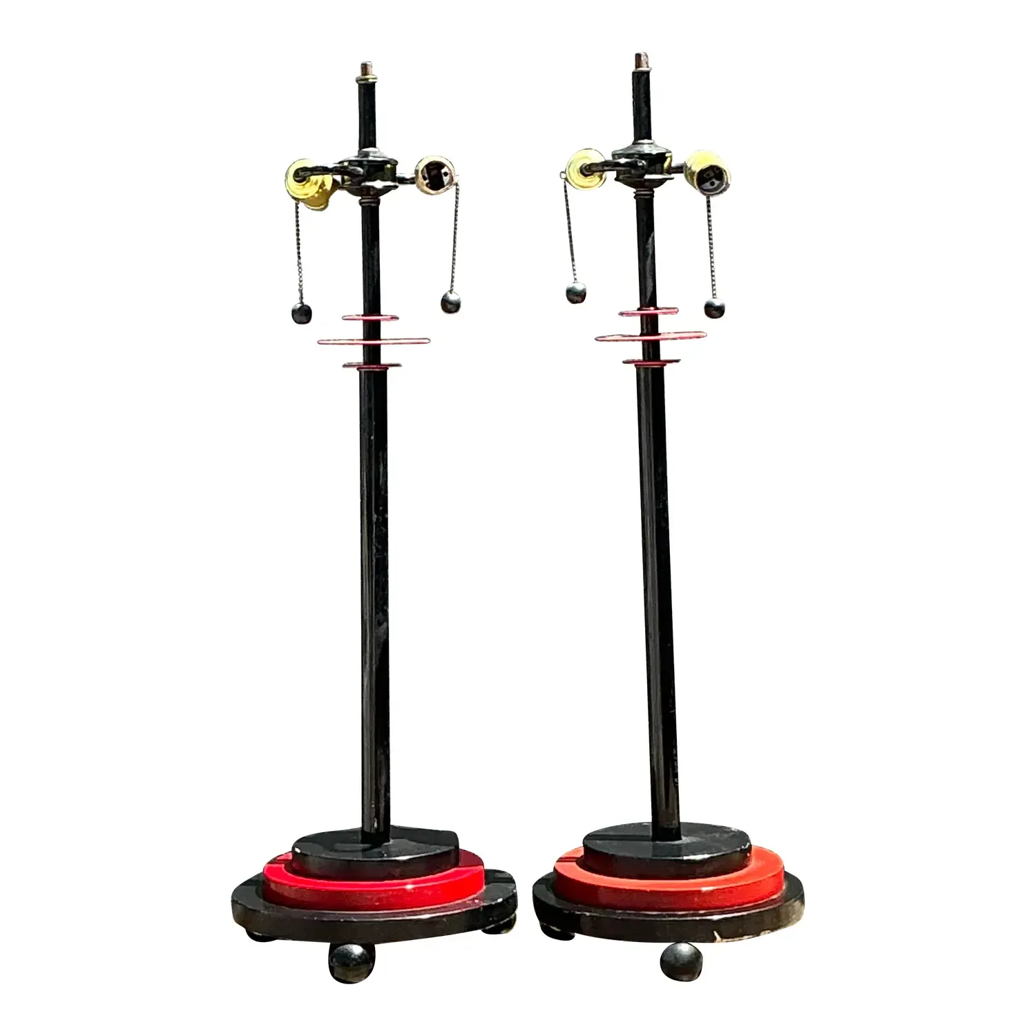 Vintage Postmodern Stacked Disc Lamps - A Pair — additional photo 1
