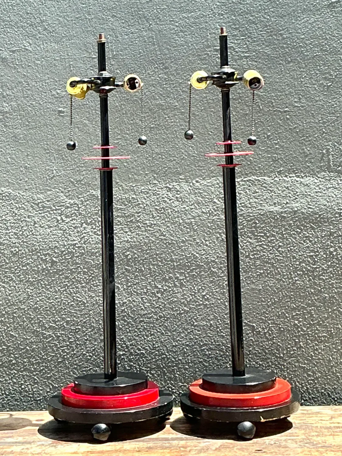 Vintage Postmodern Stacked Disc Lamps - A Pair — additional photo 3