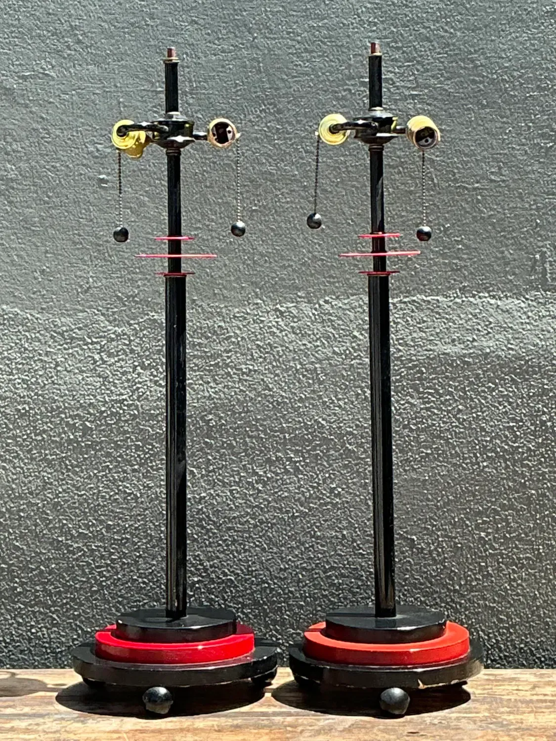 Vintage Postmodern Stacked Disc Lamps - A Pair — additional photo 4