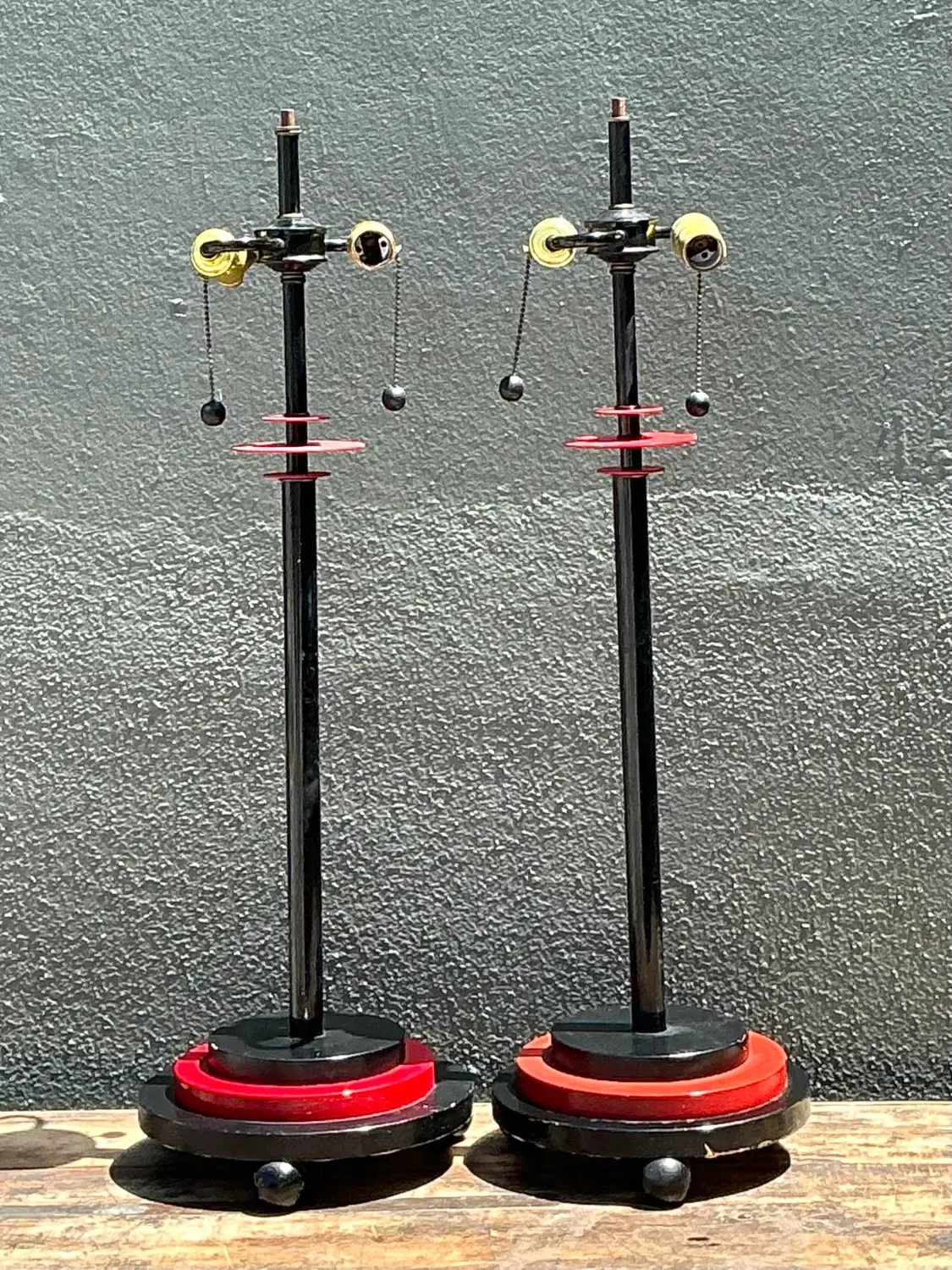 Vintage Postmodern Stacked Disc Lamps - A Pair — additional photo 5