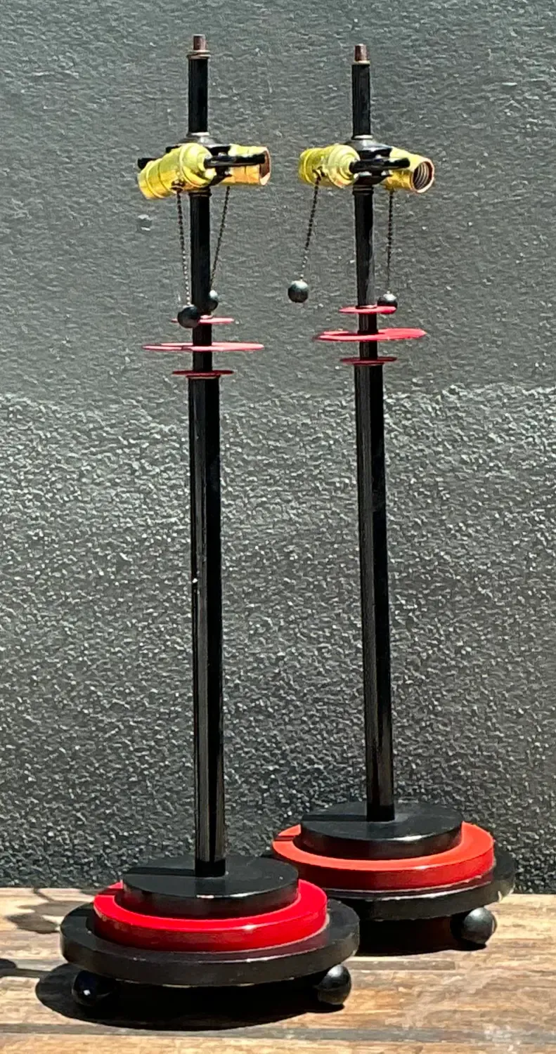 Vintage Postmodern Stacked Disc Lamps - A Pair — additional photo 8