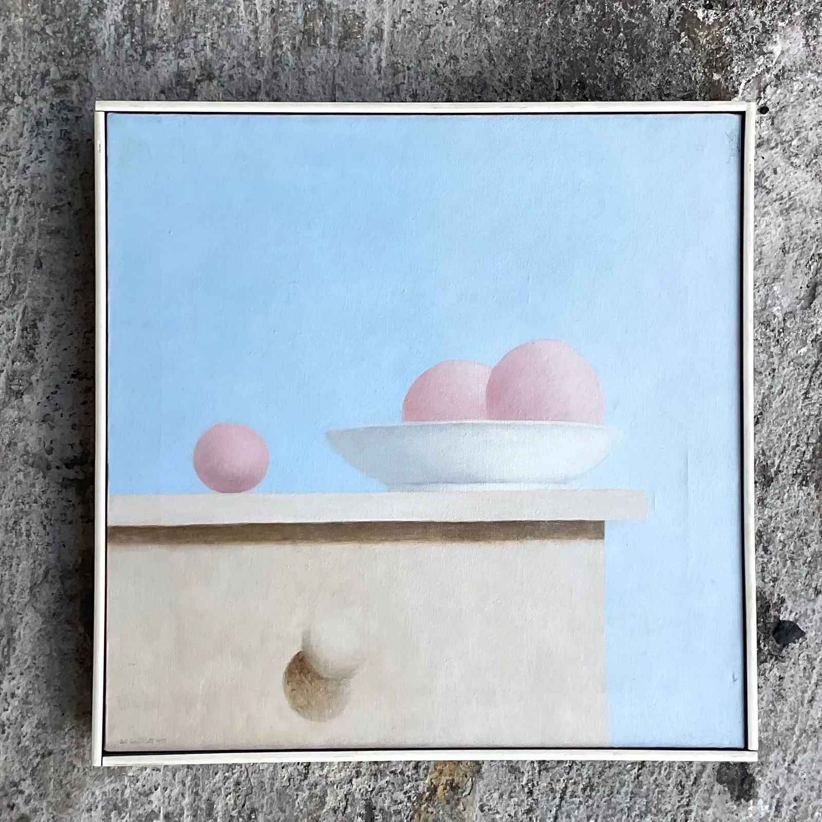 Vintage Postmodern Still Life Original Oil on Canvas Painting — additional photo 1