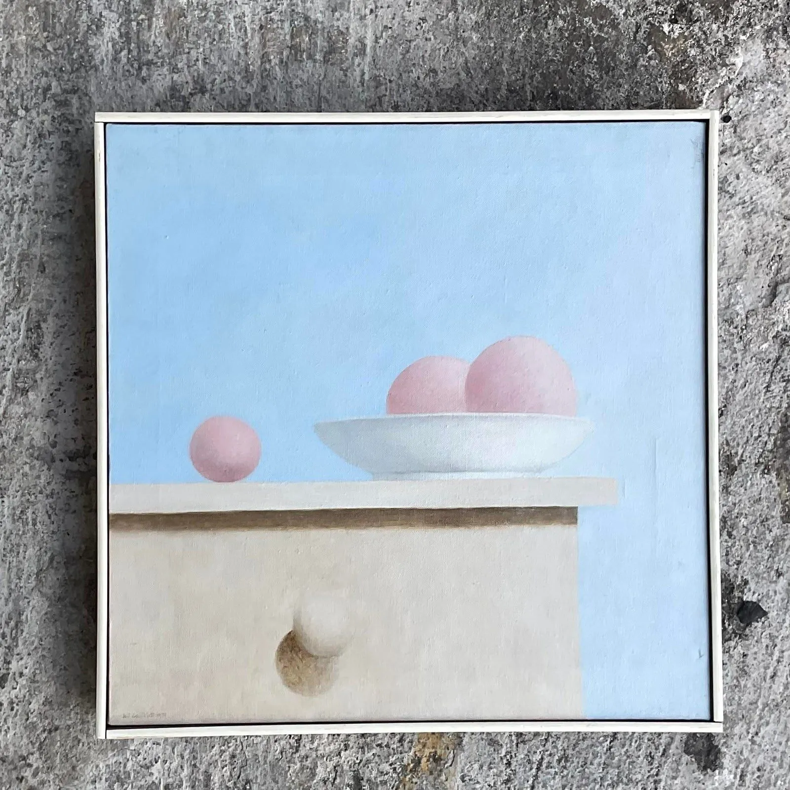 Vintage Postmodern Still Life Original Oil on Canvas Painting — additional photo 3