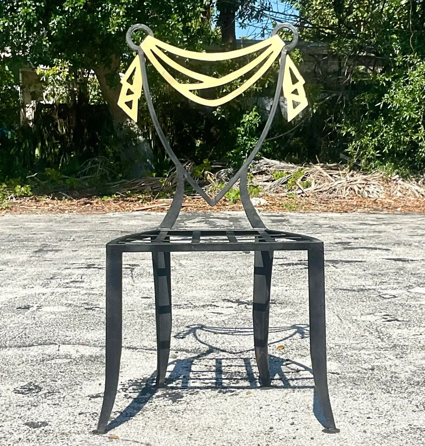 Vintage Postmodern Swag Metal Chair — additional photo 1
