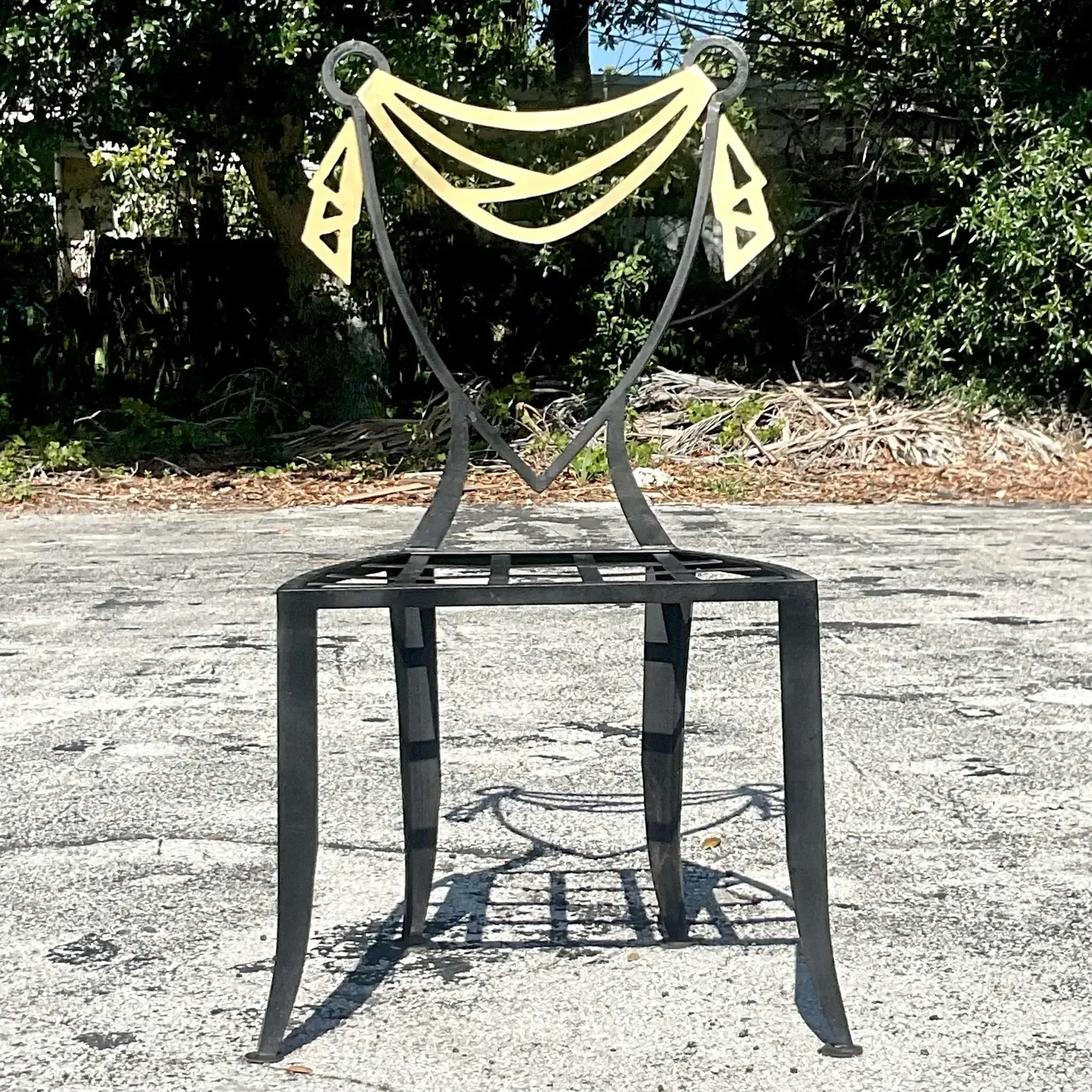 Vintage Postmodern Swag Metal Chair — additional photo 3