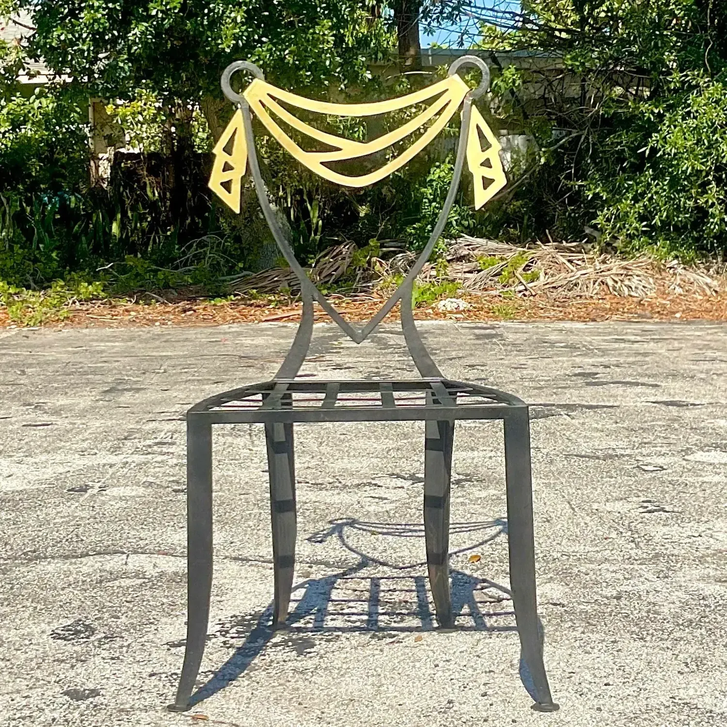 Vintage Postmodern Swag Metal Chair — additional photo 4