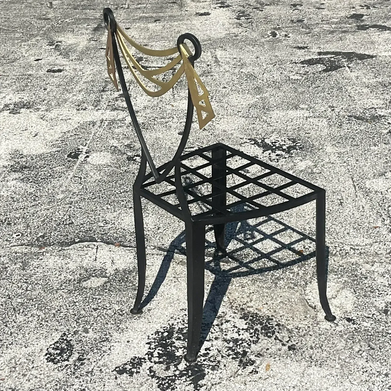 Vintage Postmodern Swag Metal Chair — additional photo 6