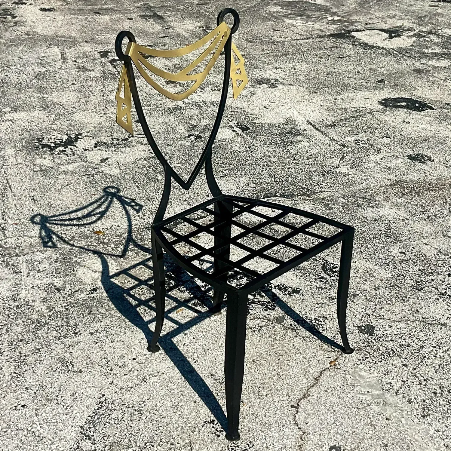 Vintage Postmodern Swag Metal Chair — additional photo 7