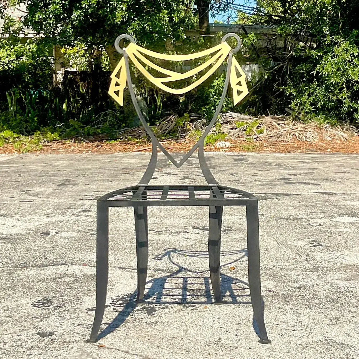 Vintage Postmodern Swag Metal Chair — additional photo 8